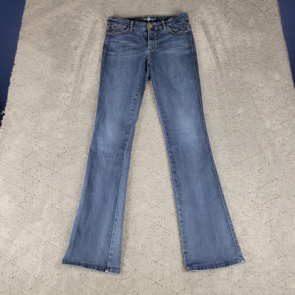 7 For All Mankind Jeans Womens 27 Blue Skinny Bootcut Low Rise Stretch Denim